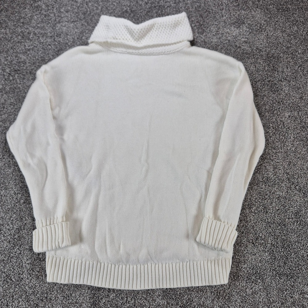 Athleta Turtleneck Sweater Womens‎ Small Ivory Textured Knit Breckenridge - Picture 2 of 8